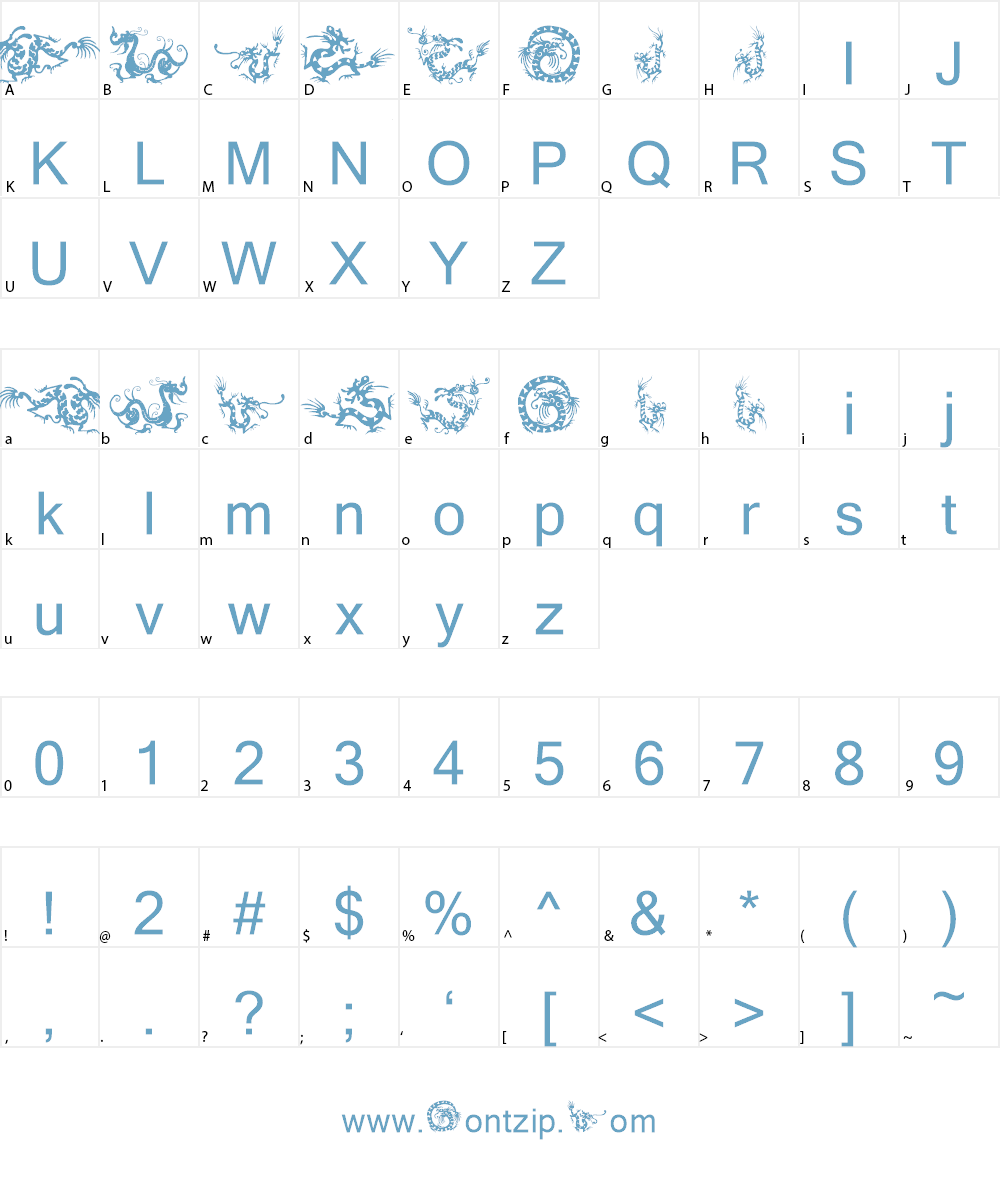 HFF Chinese Dragon Font Character